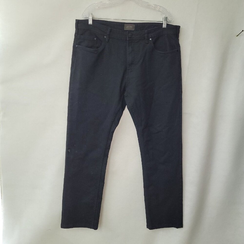 Jachs Jeans Men 38/32 Black Stretch 5-Pocket Cotton Terry Traveler Pant Straight
